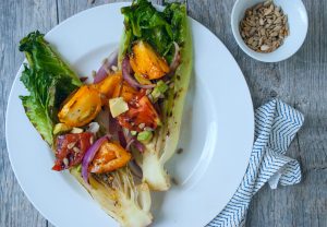 Grilled Romaine and Tomato Salad