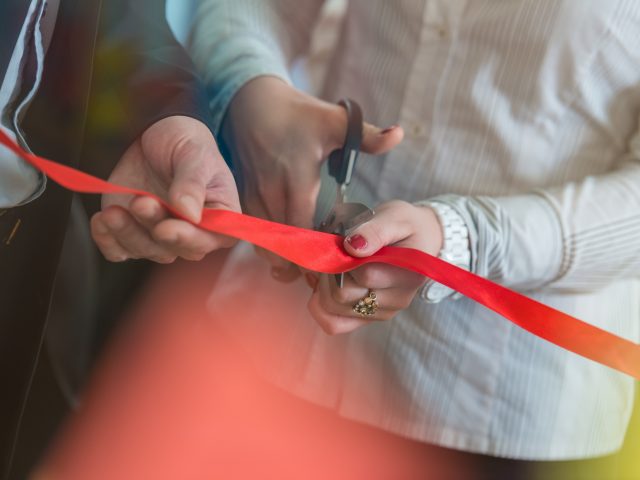 Opening ceremony with ribbon cutting