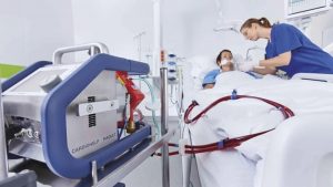 Patient in hospital bed