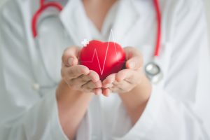 Doctor holding heart