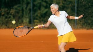 Woman playing tennis