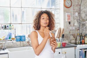 Woman enjoying a healthy snack